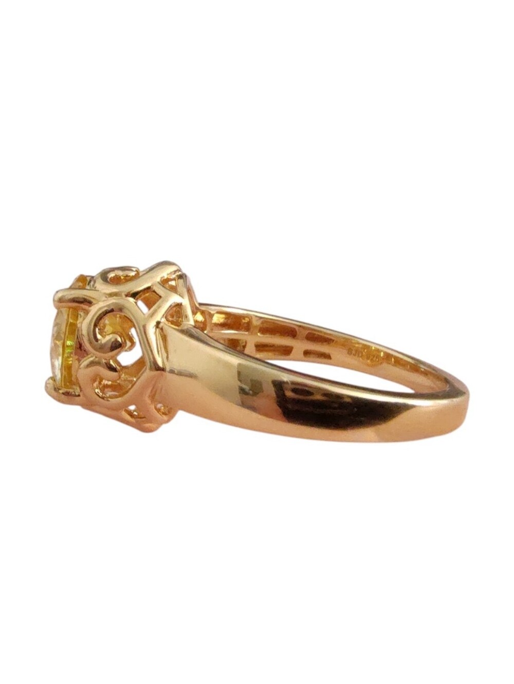 JTV Moissanite Fire® Yellow 1.90ct Diamond Equivalent Weight Ring Size 6 - Picture 7 of 10